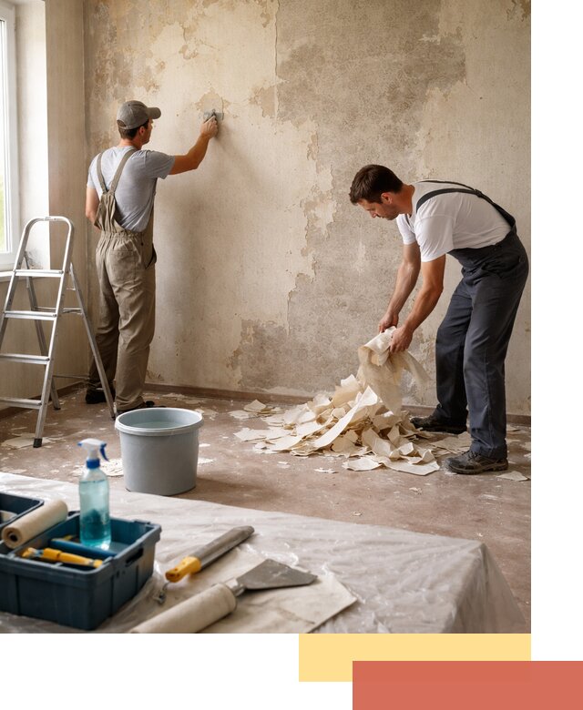 Снятие старых обоев в Полысаево быстро и качественно