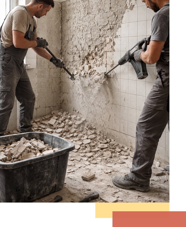 Демонтаж плитки со стен в Полысаево быстро и аккуратно