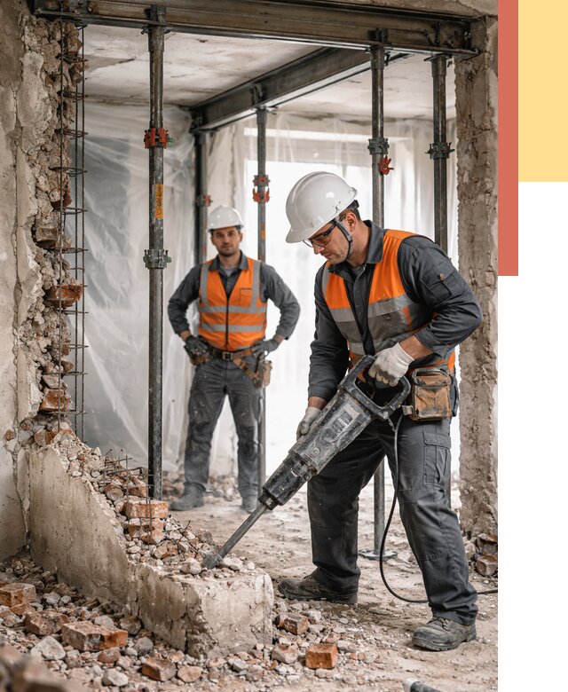 Снос несущих стен в Полысаево от 10540 руб. — демонтаж несущей стены под ключ | ОТДЕЛОЧНИК-Плс