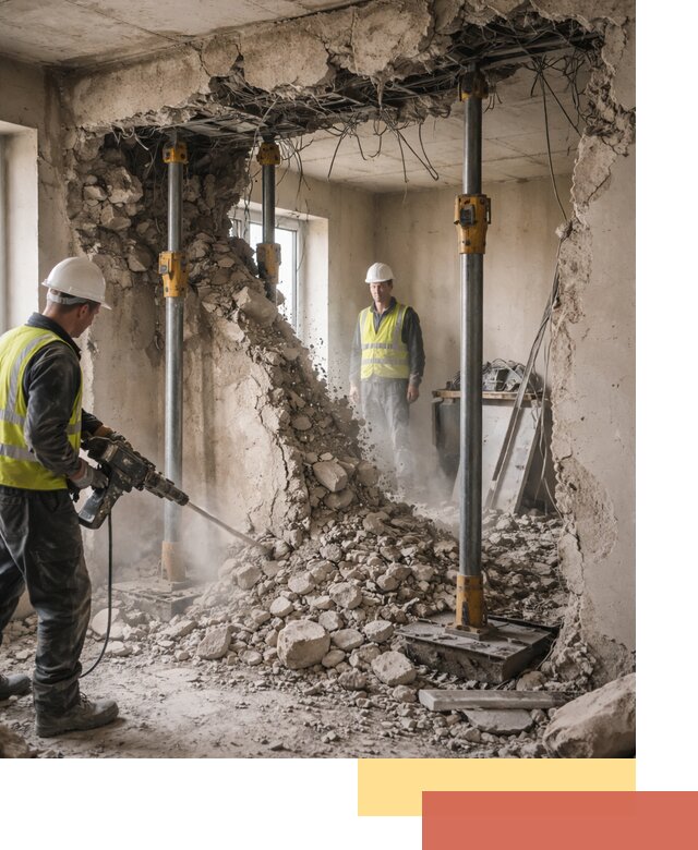 Снос несущих стен в Полысаево с гарантией безопасности и качества