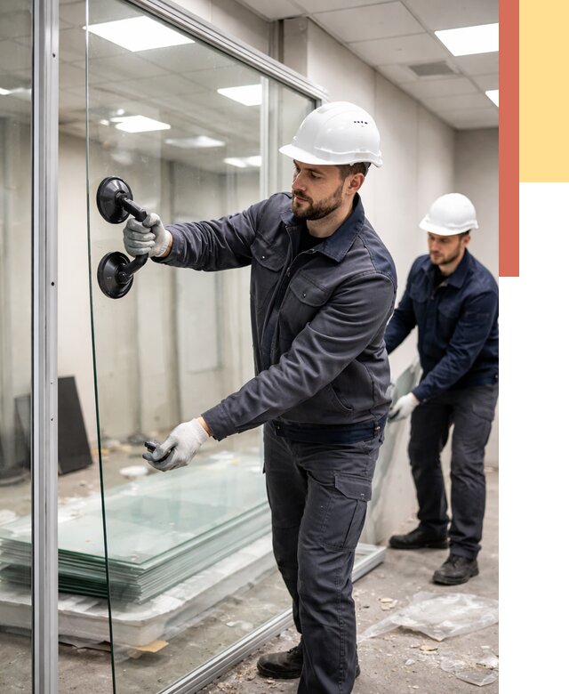 Демонтаж стеклянных перегородок в Полысаево от 3291 руб. — быстро и недорого | ОТДЕЛОЧНИК-Плс