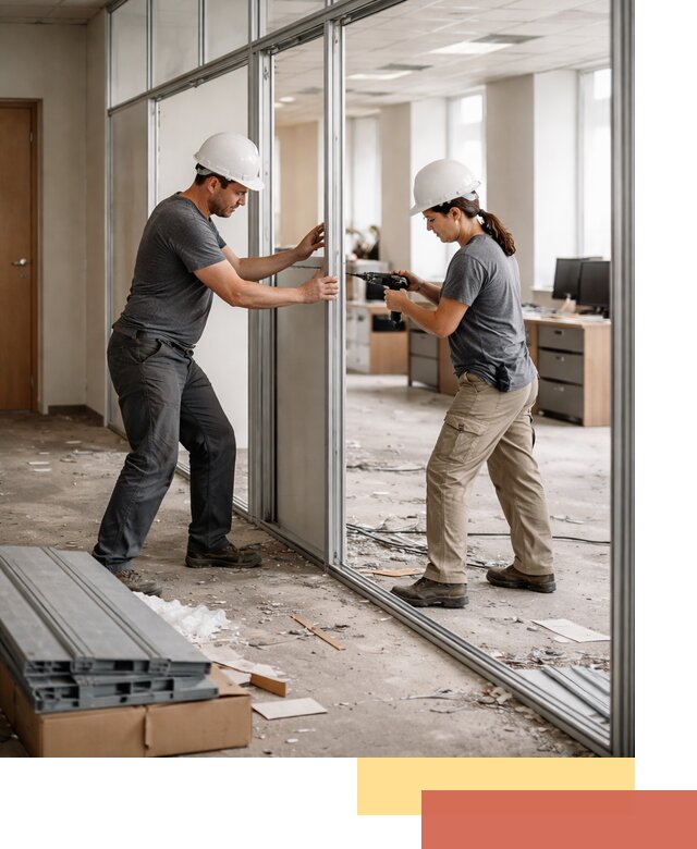 Демонтаж алюминиевых перегородок в Полысаево быстро и аккуратно