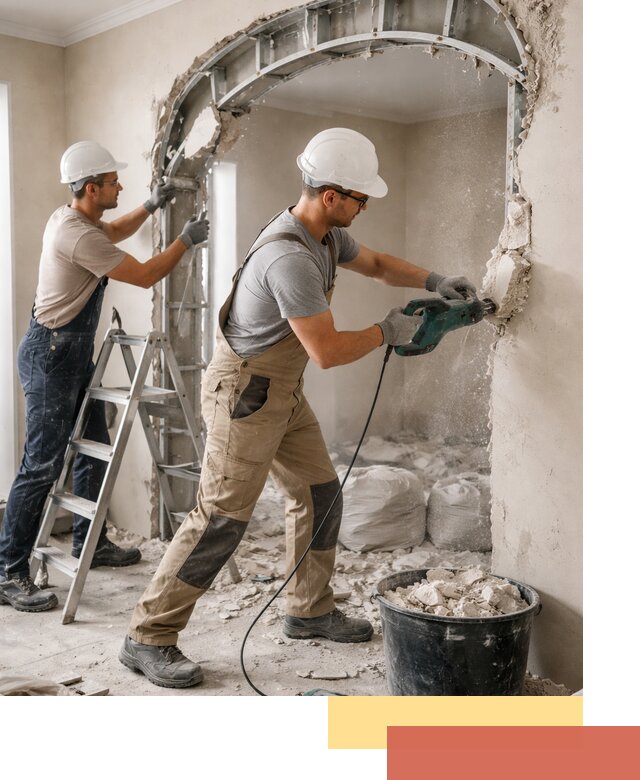 Демонтаж гипсокартонной арки в Полысаево быстро и аккуратно