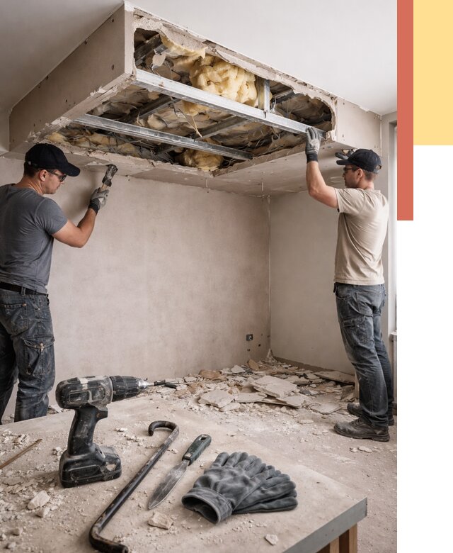 Демонтаж короба из гипсокартона в Полысаево от 1563 руб. — быстро и недорого | ОТДЕЛОЧНИК-Плс