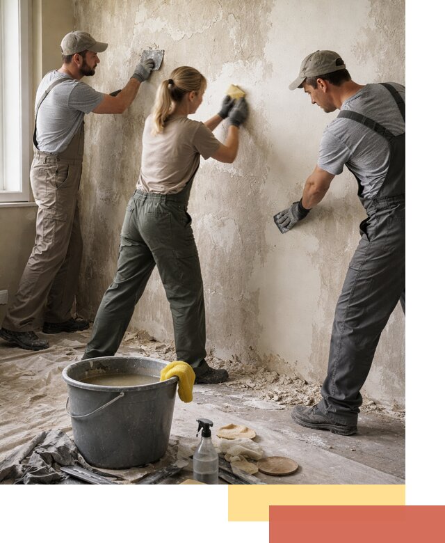 Очистка стен от клея и грунтовки в Полысаево качественно и быстро