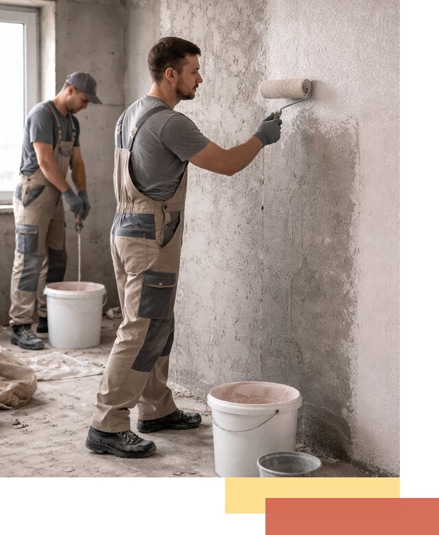 Нанесение бетоноконтакта на стены в Полысаево для последующей отделки