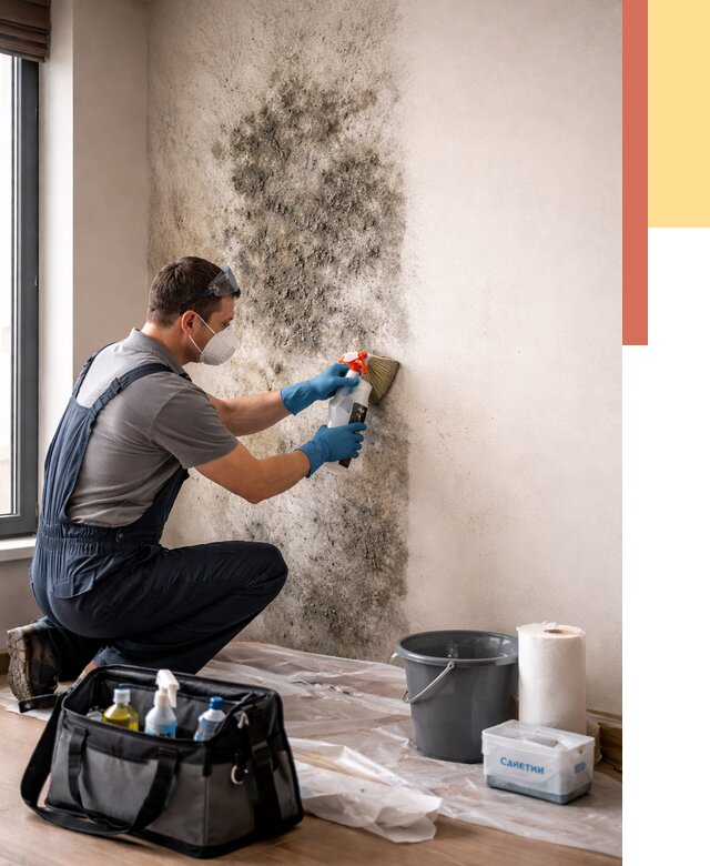 Удаление плесени со стен в Полысаево от 2211 руб. — быстро и недорого | ОТДЕЛОЧНИК-Плс