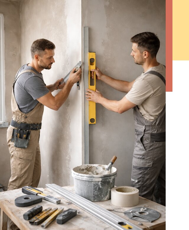 Выведение углов стен в Полысаево от 1902 руб. быстро и недорого | ОТДЕЛОЧНИК-Плс