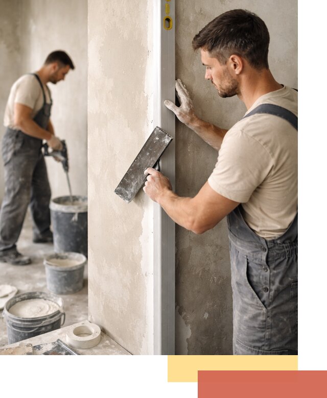 Выведение углов стен в Полысаево: монтаж и оштукатуривание