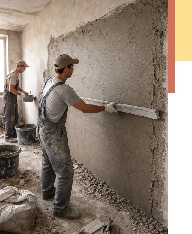 Цементная штукатурка стен в Полысаево от 4627 руб/м2 — быстро и недорого | ОТДЕЛОЧНИК-Плс