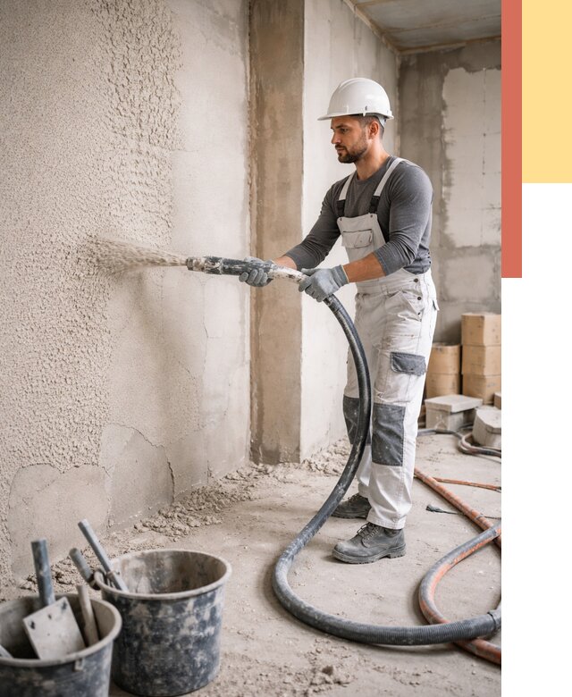 Машинная штукатурка стен в Полысаево под ключ от 6684 руб./м2 | ОТДЕЛОЧНИК-Плс