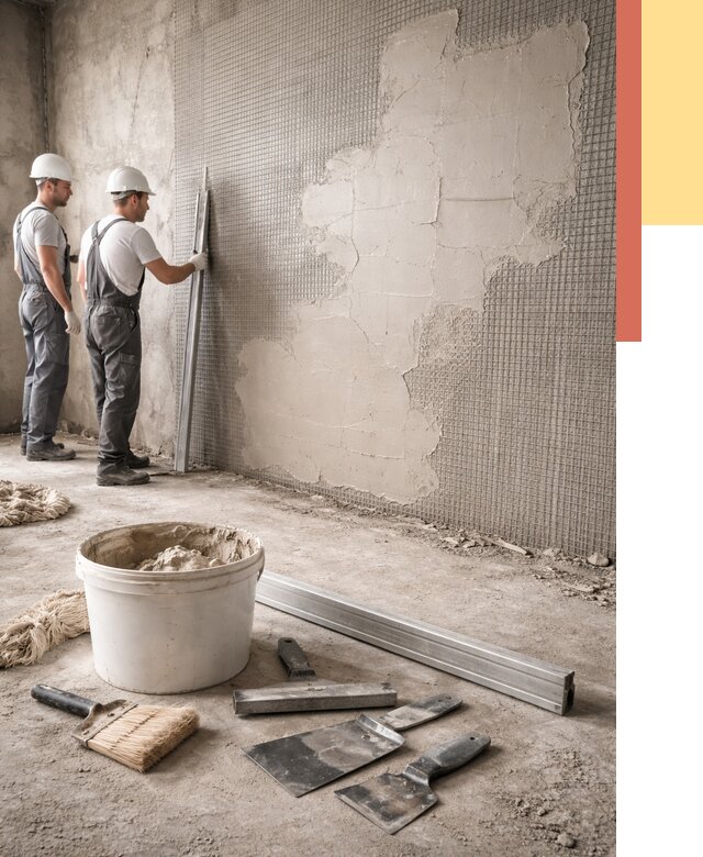 Штукатурка стен по сетке в Полысаево от 5656 руб./м2 — быстро и недорого | ОТДЕЛОЧНИК-Плс