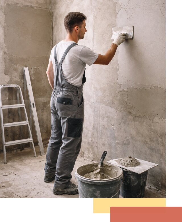 Штукатурка стен в ванной под ключ в Полысаево