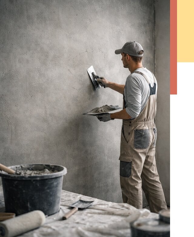 Декоративная штукатурка под бетон в Полысаево от 2571 руб./м² — нанесение под ключ | ОТДЕЛОЧНИК-Плс