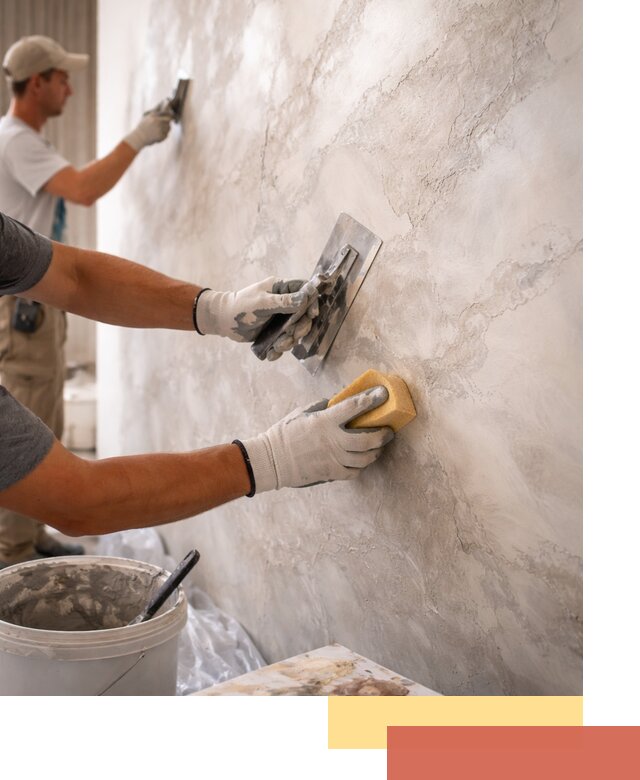 Декоративная штукатурка под мрамор в Полысаево для стен и потолков