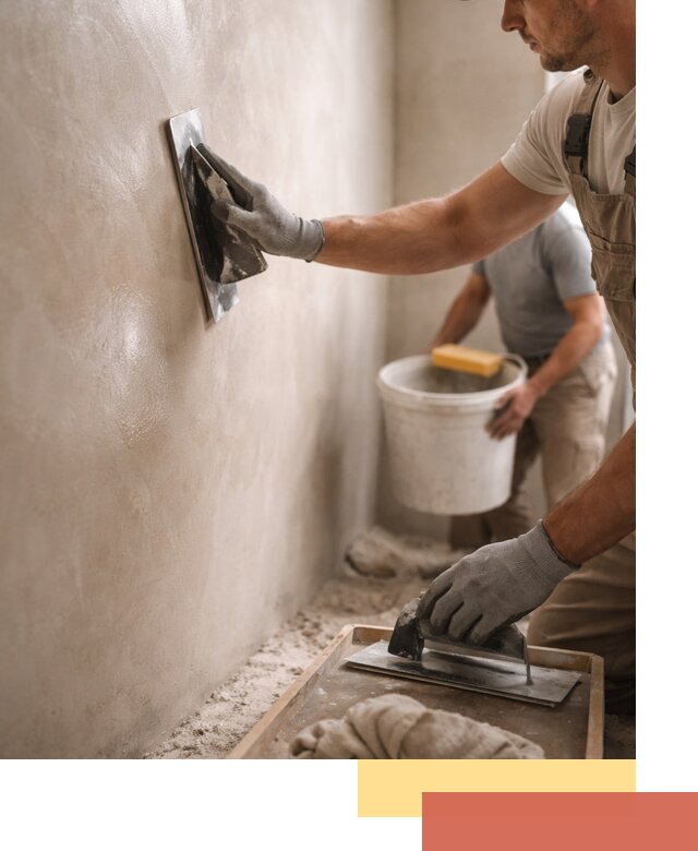 Нанесение марокканской штукатурки таделакт в Полысаево