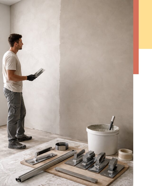 Нанесение микроцемента на стены в Полысаево от 3291 руб./м2 под ключ | ОТДЕЛОЧНИК-Плс