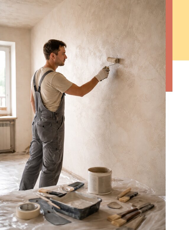 Нанесение лессирующей краски по декоративке в Полысаево от 1800 руб. | ОТДЕЛОЧНИК-Плс