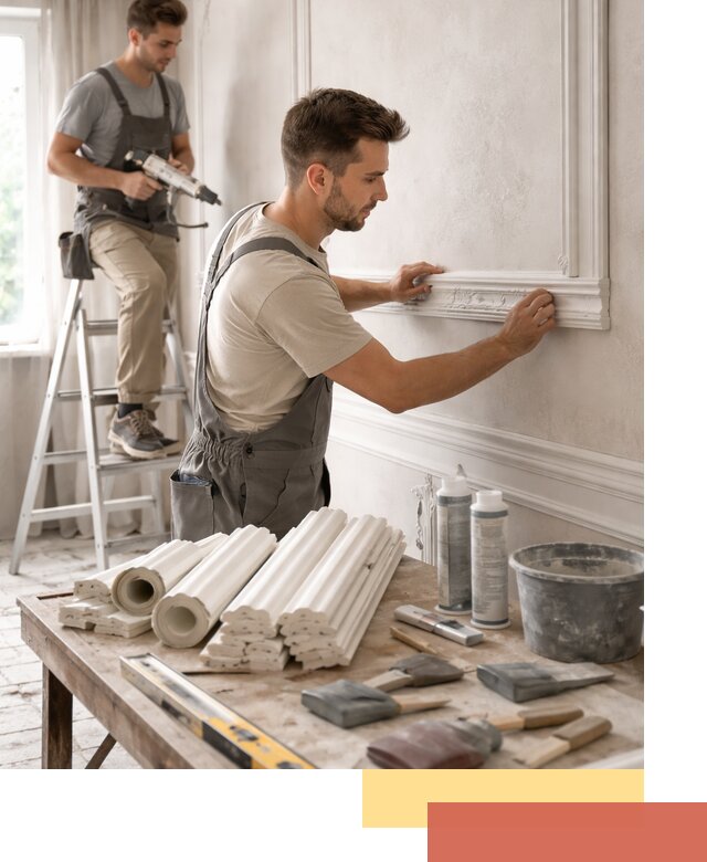 Монтаж лепнины на стены в Полысаево профессионально и качественно