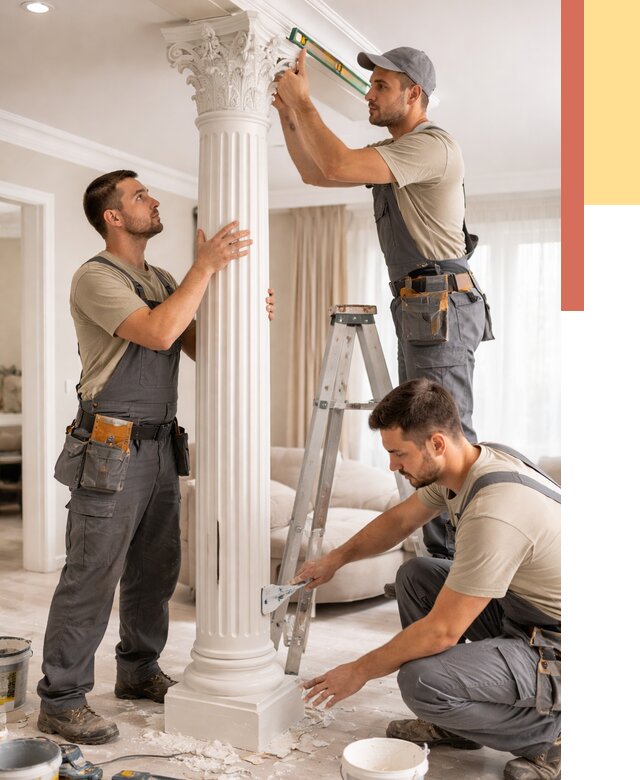 Установка декоративных колонн в Полысаево от 12340 руб. под ключ | ОТДЕЛОЧНИК-Плс