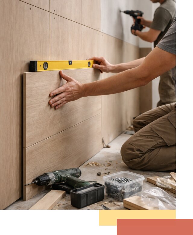 Профессиональный монтаж МДФ панелей на стены в Полысаево