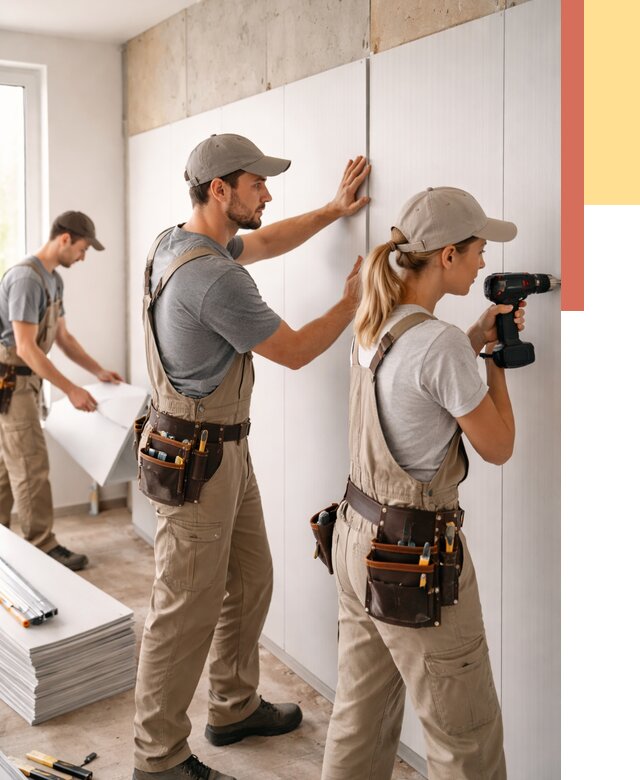 Монтаж ПВХ панелей на стены в Полысаево от 463 руб/м2 — быстро и недорого | ОТДЕЛОЧНИК-Плс