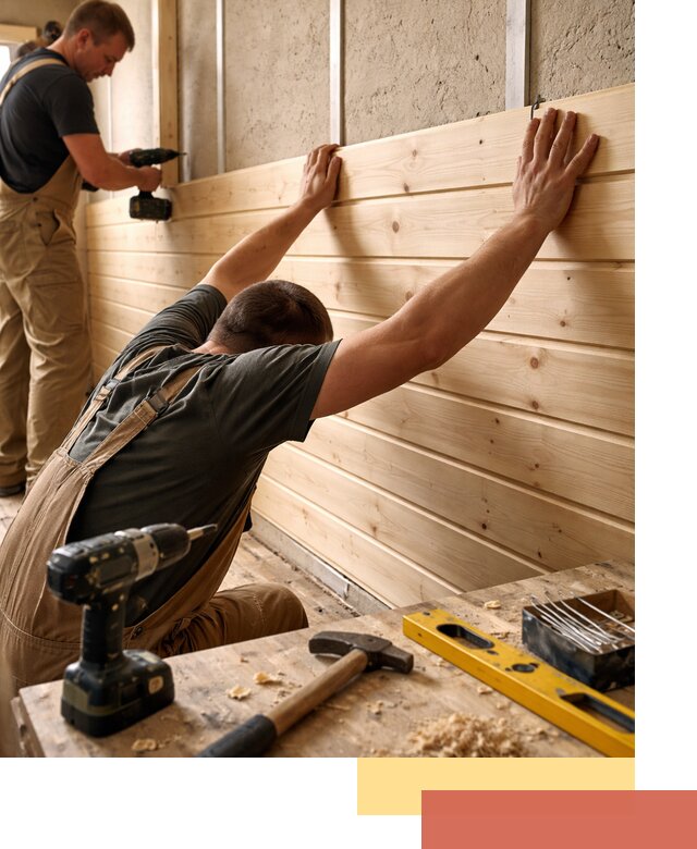 Монтаж деревянной вагонки на стены в Полысаево быстро и качественно