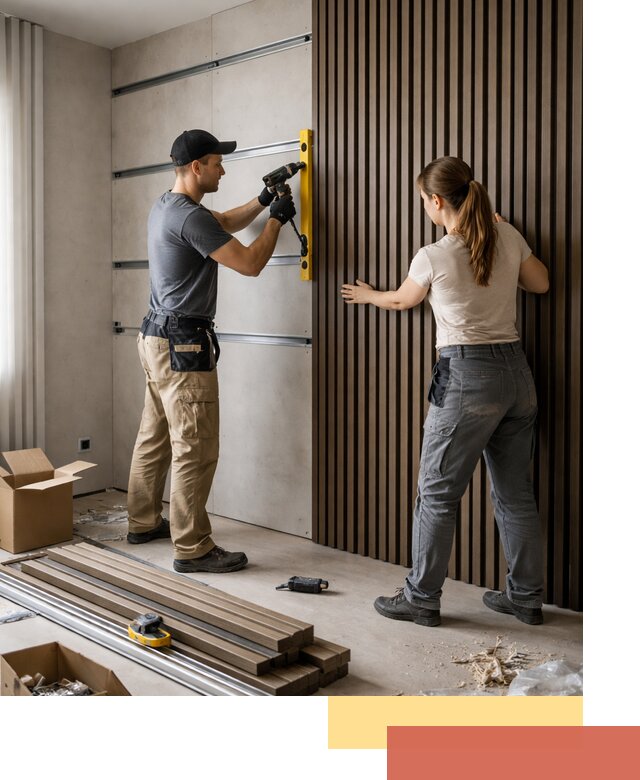 Монтаж реечных панелей на стены в Полысаево