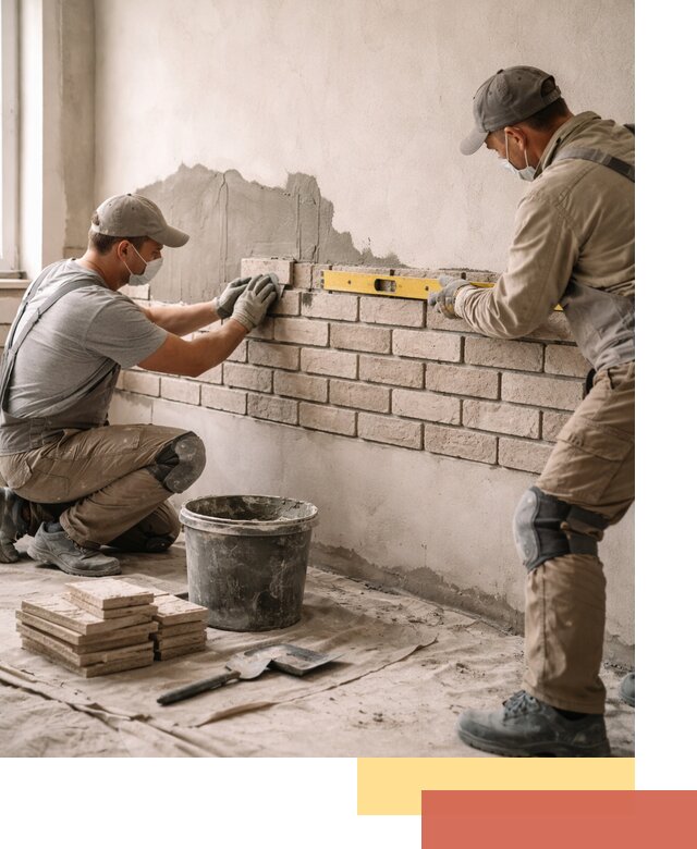 Монтаж декоративного кирпича профессионально в Полысаево