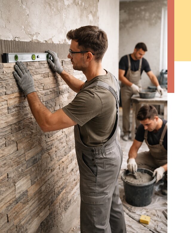 Монтаж искусственного камня в Полысаево от 4627 руб. под ключ | ОТДЕЛОЧНИК-Плс