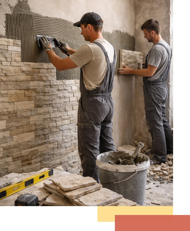 Монтаж искусственного камня в Полысаево — облицовка стен и фасадов