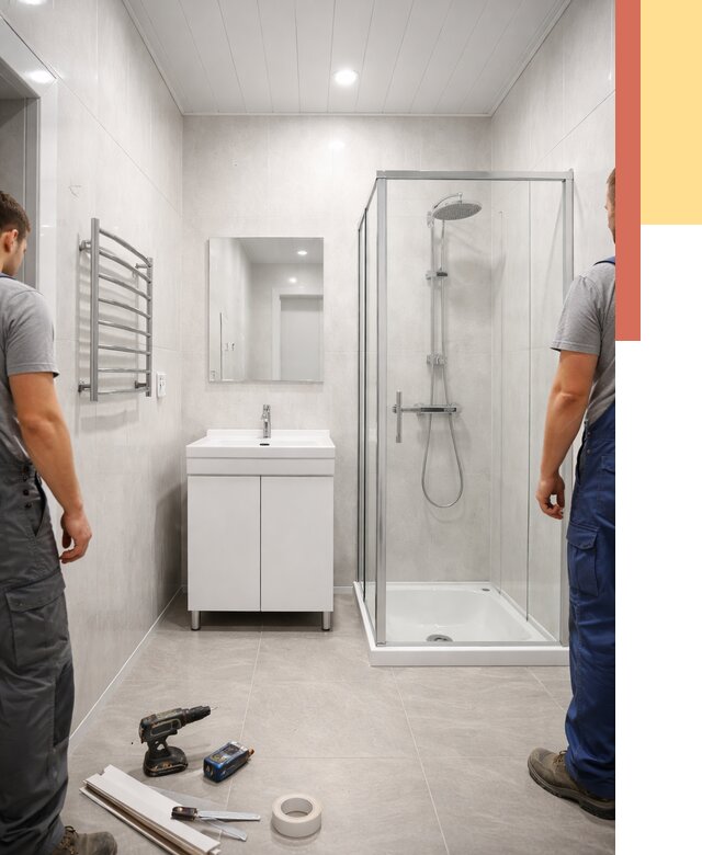 Отделка ванной комнаты панелями ПВХ в Полысаево от 4627 руб. за м2 | ОТДЕЛОЧНИК-Плс