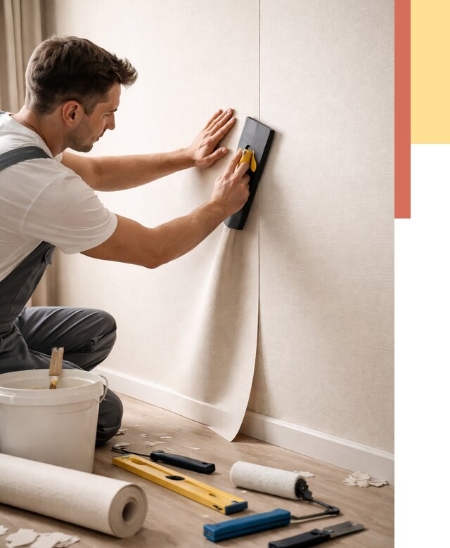 Поклейка виниловых обоев в Полысаево от 4627 руб. | Быстро и недорого — ОТДЕЛОЧНИК-Плс