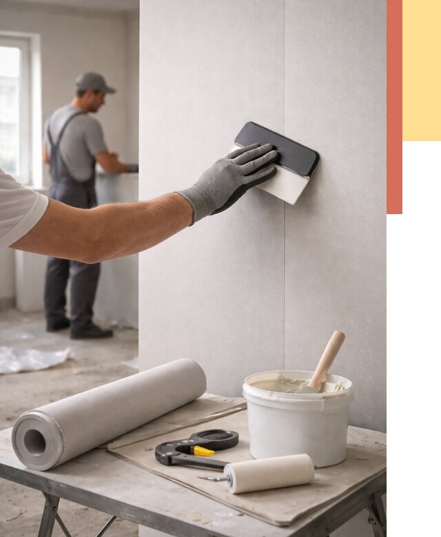 Поклейка обоев под покраску в Полысаево от 3599 руб. за м2 | ОТДЕЛОЧНИК-Плс