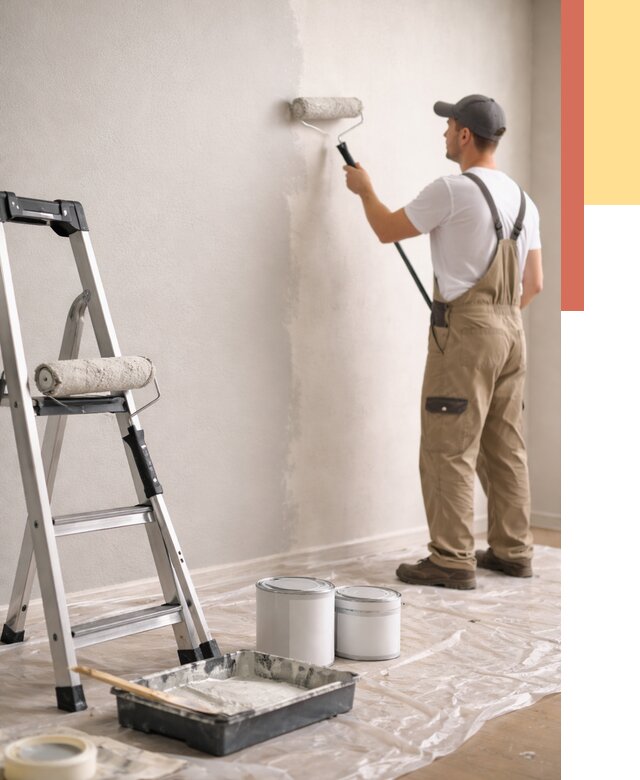 Покраска стен латексной краской в Полысаево от 4627 руб. за м2 | ОТДЕЛОЧНИК-Плс