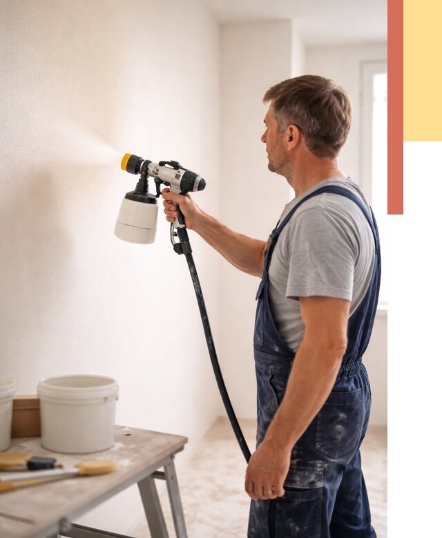 Покраска стен краскопультом в Полысаево от 7712 руб. — механизированная покраска | ОТДЕЛОЧНИК-Плс