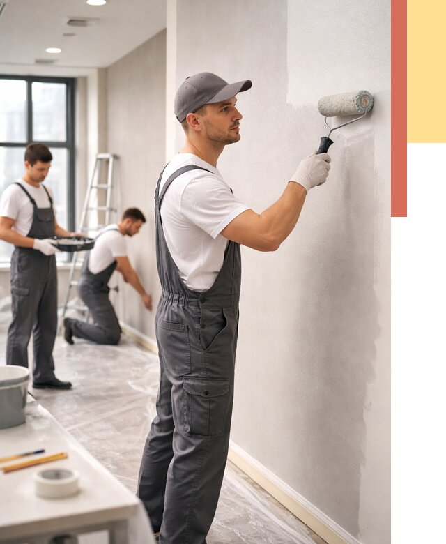 Покраска стен в офисе в Полысаево от 8741 руб. — быстро и недорого | ОТДЕЛОЧНИК-Плс