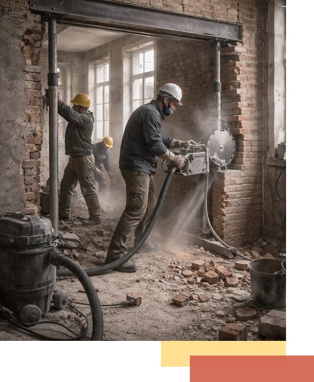 Прорезка проема в стене под дверной или оконный проем в Полысаево