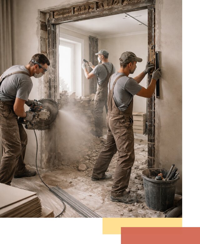 Расширение дверного проема под установку новой двери в Полысаево