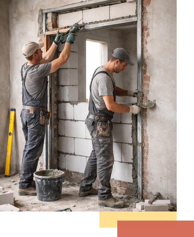 Закладка дверного проема под ключ в Полысаево: демонтаж, монтаж, отделка