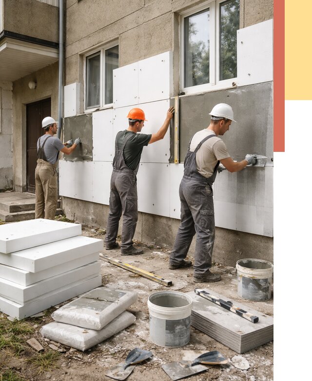 Утепление стен пенопластом в Полысаево от 1800 руб. — недорого и под ключ | ОТДЕЛОЧНИК-Плс