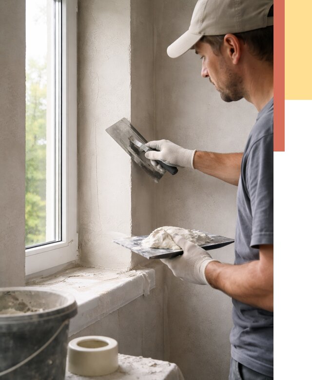 Штукатурка откосов в Полысаево от 4627 руб/м² — услуги и выравнивание под ключ | ОТДЕЛОЧНИК-Плс