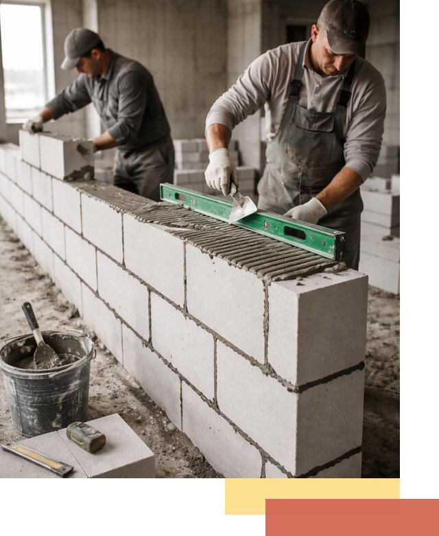 Кладка перегородок из газобетона в Полысаево быстро и качественно