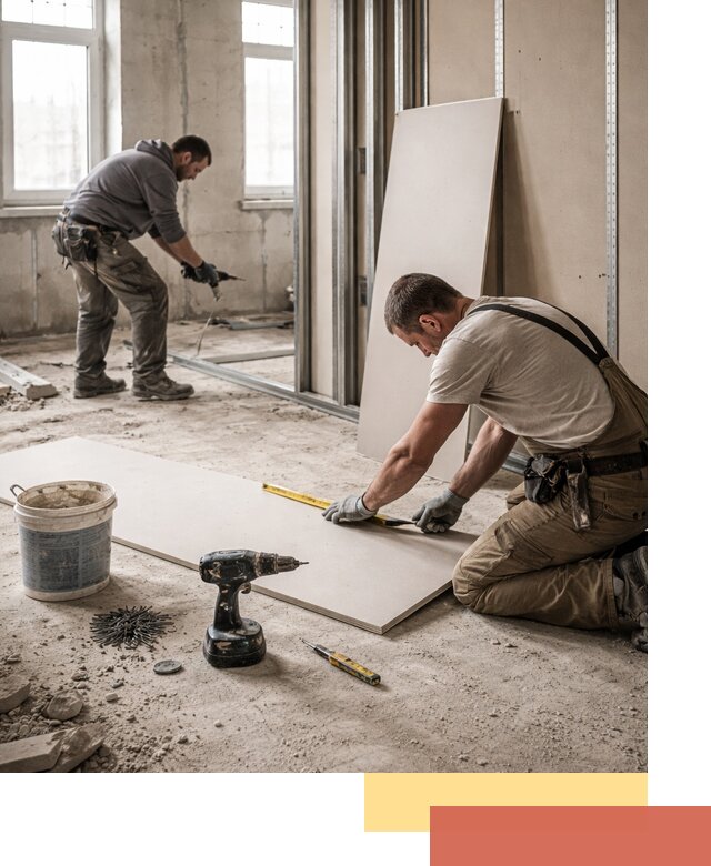 Кладка перегородок из ПГП под ключ в Полысаево