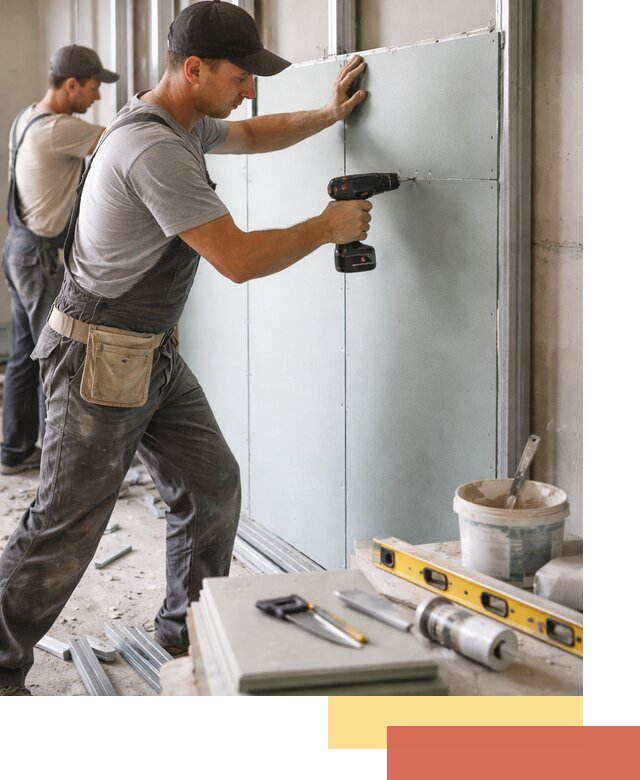 Кладка влагостойких перегородок ПГП в Полысаево