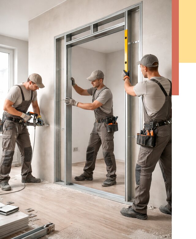 Устройство дверного проема в перегородке в Полысаево от 4627 руб. под ключ | ОТДЕЛОЧНИК-Плс