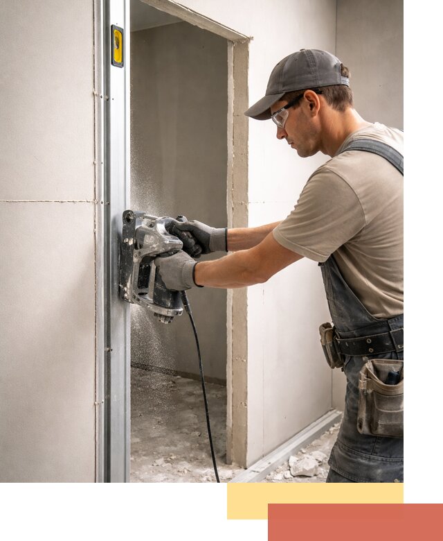 Устройство дверного проема в перегородке в Полысаево