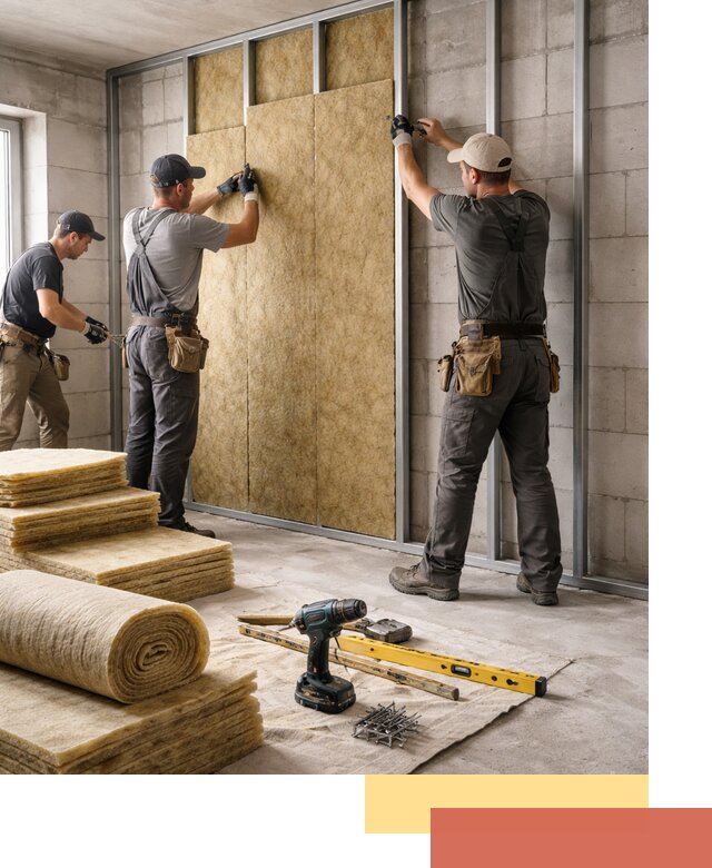 Шумоизоляция перегородок из блоков в Полысаево — монтаж и защита шумоизоляцией