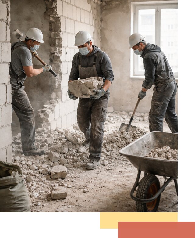 Демонтаж блочных перегородок в Полысаево быстро и аккуратно