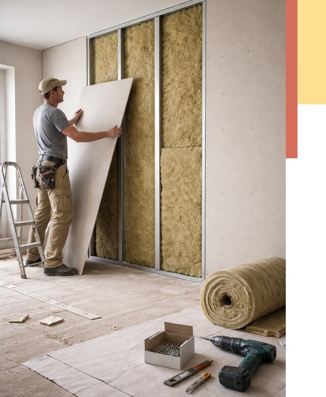 Перегородка из гипсокартона с шумоизоляцией в Полысаево от 3208 руб. | ОТДЕЛОЧНИК-Плс